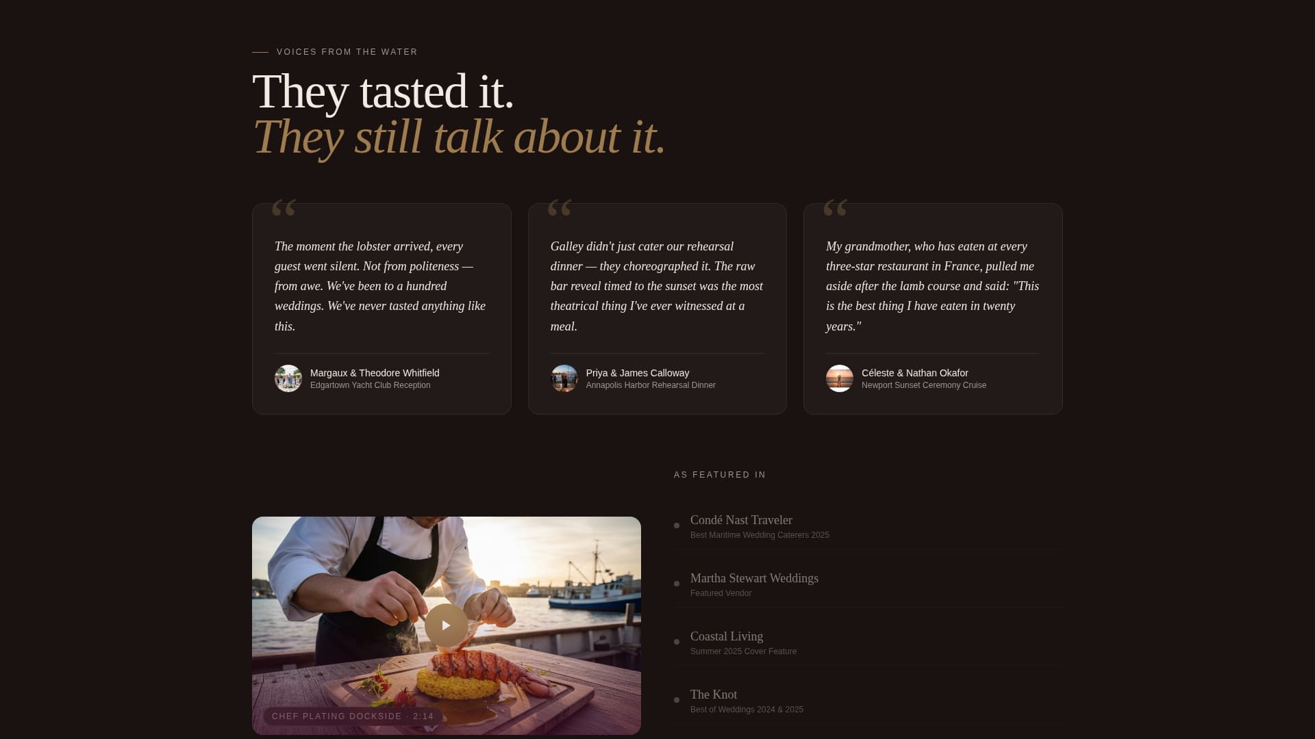 Galley - Romantic Nautical Landing Page Template