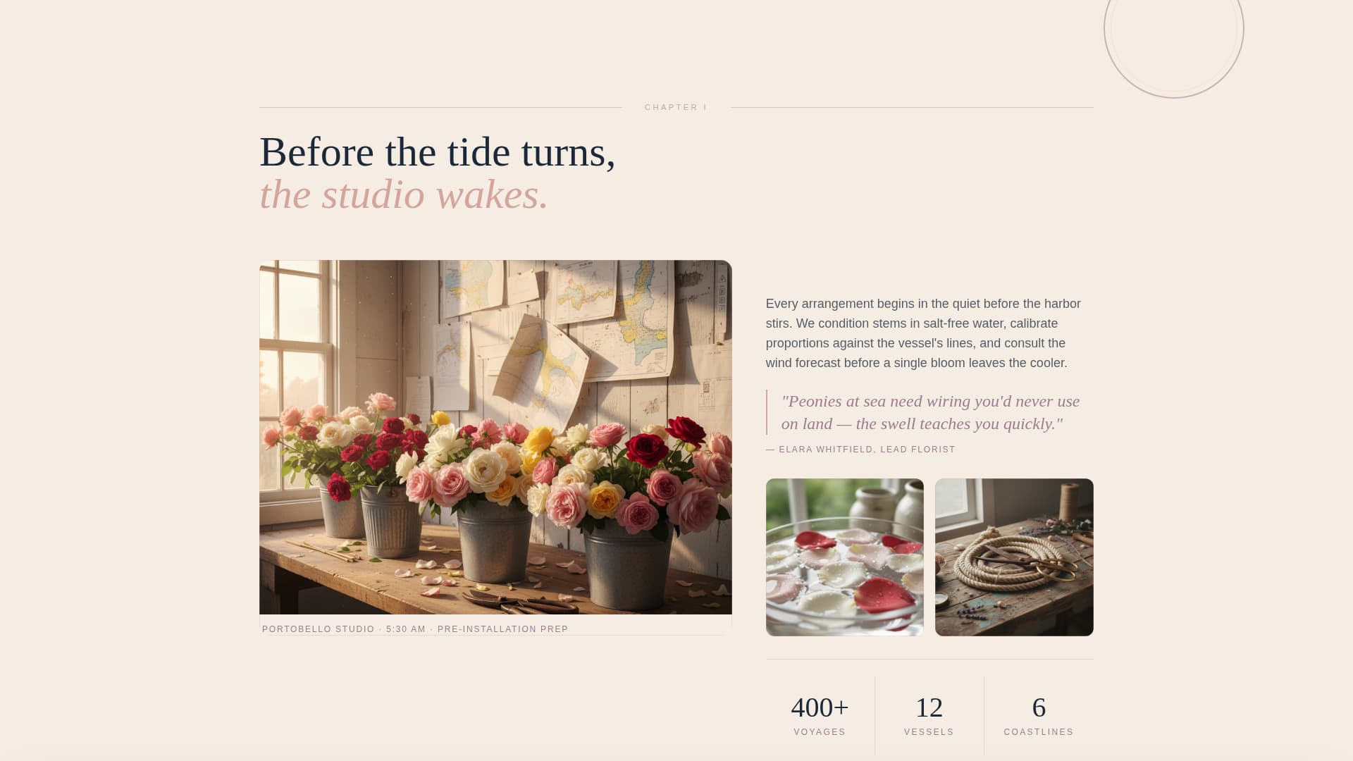 Moorings - Elegant Florist Landing Page Template