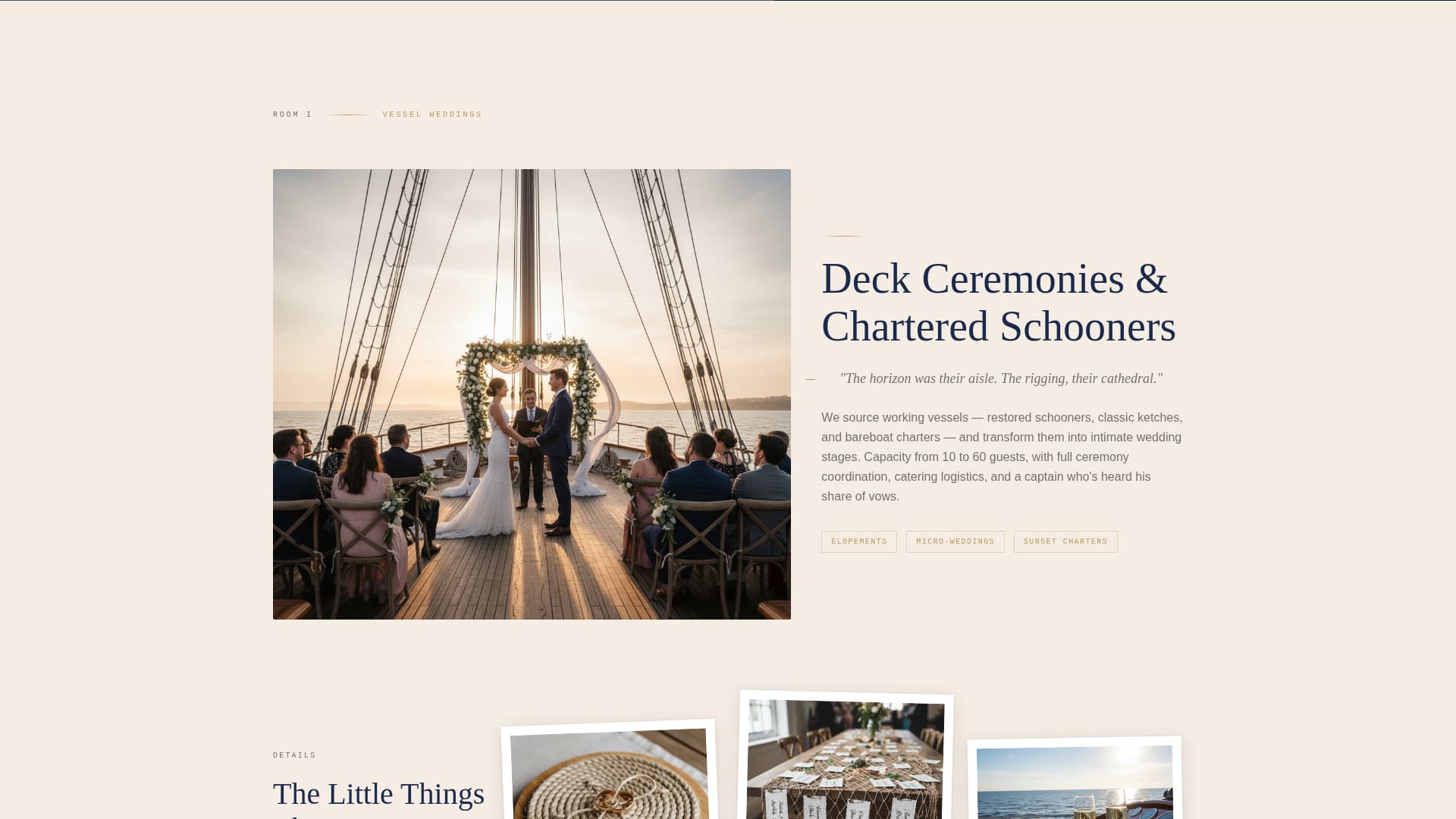 Moorings - Romantic Nautical Landing Page Template