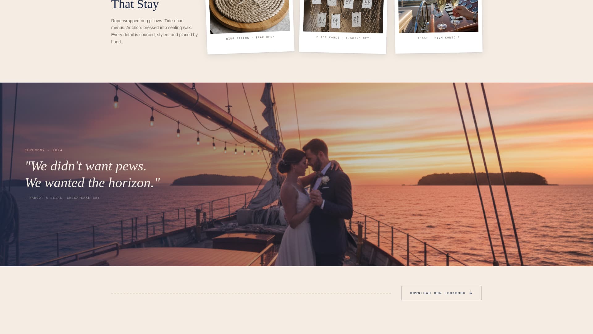Moorings - Romantic Nautical Landing Page Template