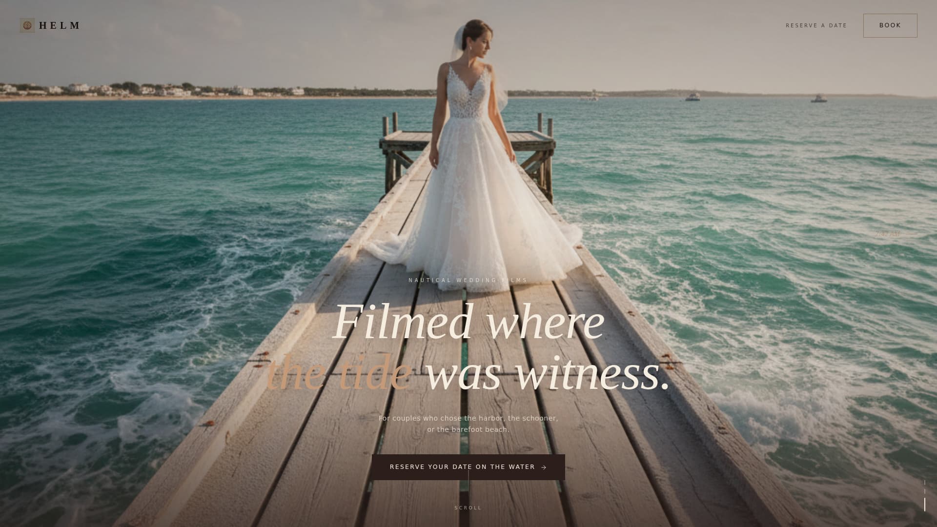 Helm - Cinematic Nautical Wedding Landing Page Template