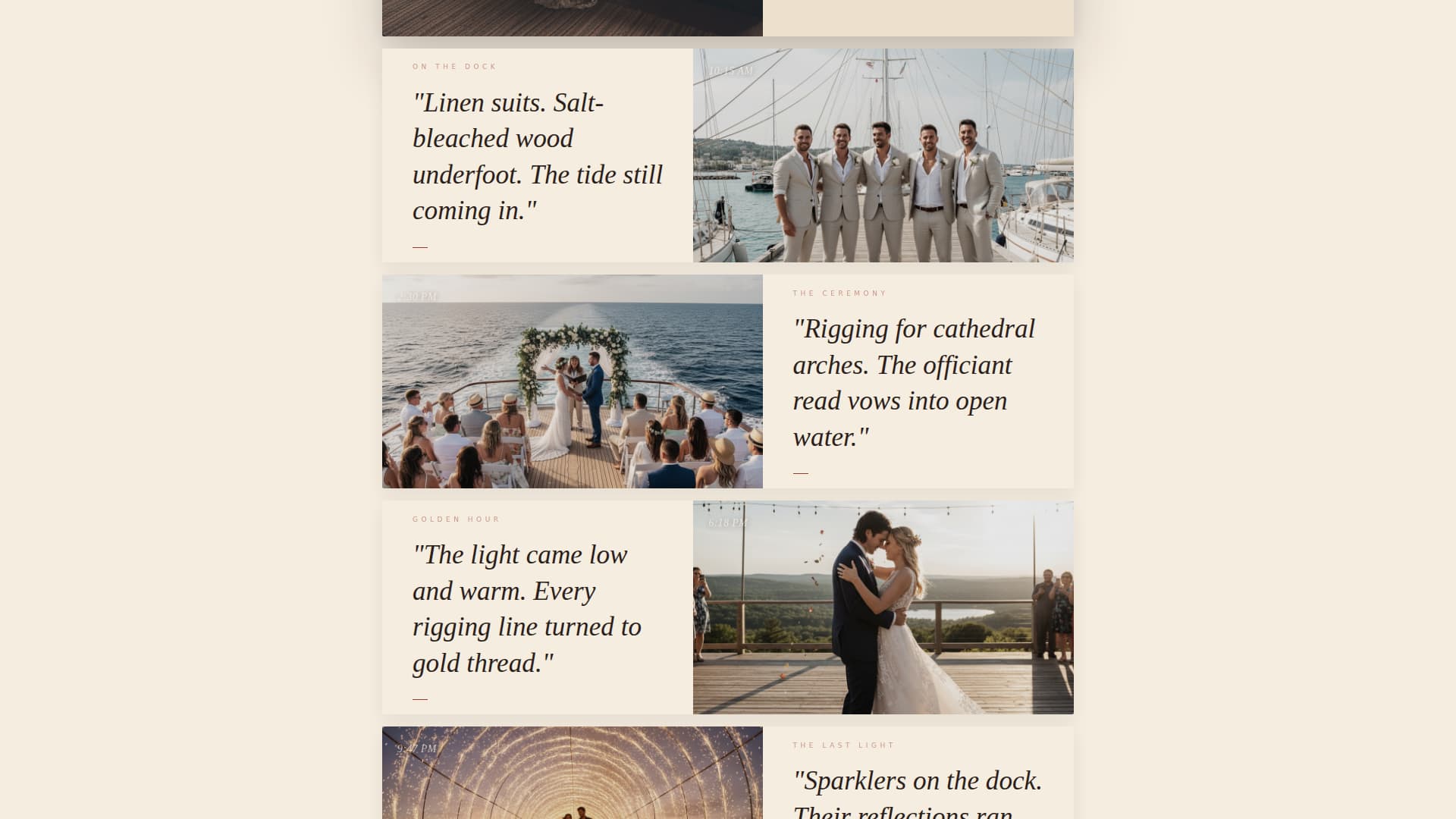 Helm - Cinematic Nautical Wedding Landing Page Template