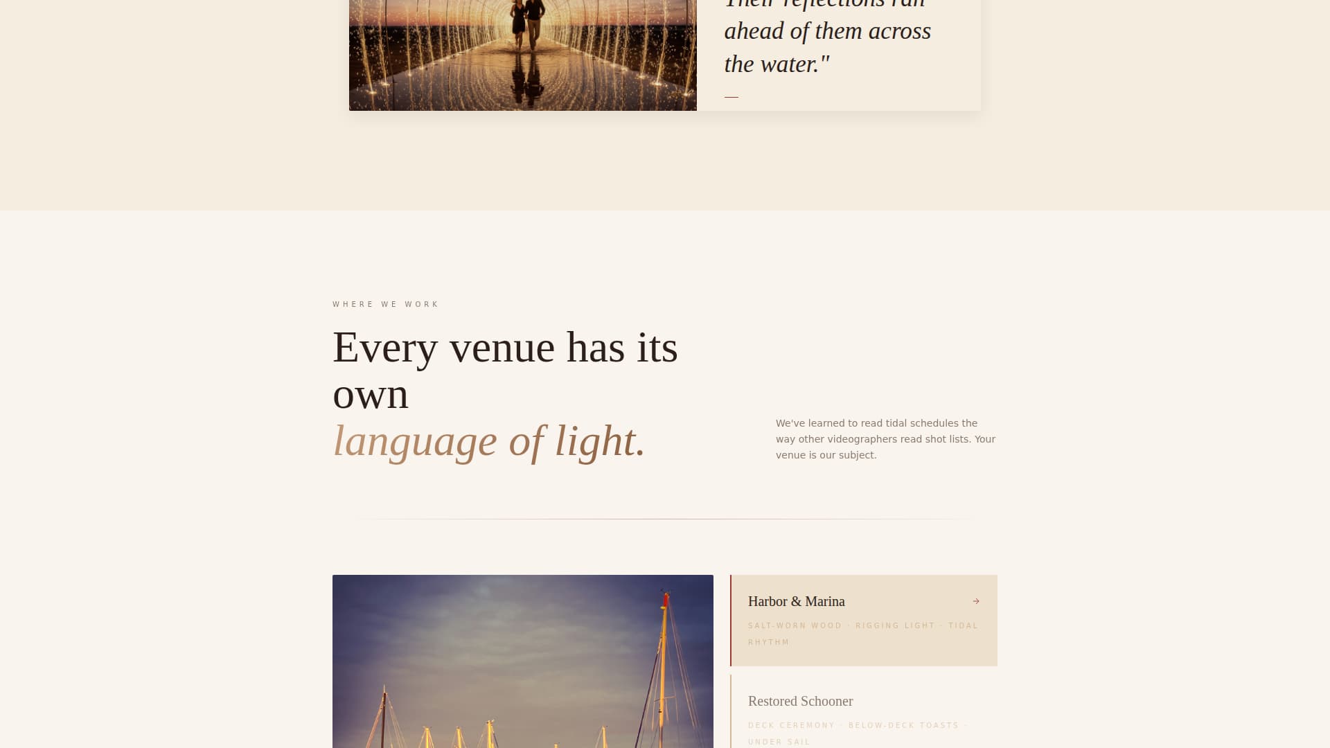 Helm - Cinematic Nautical Wedding Landing Page Template