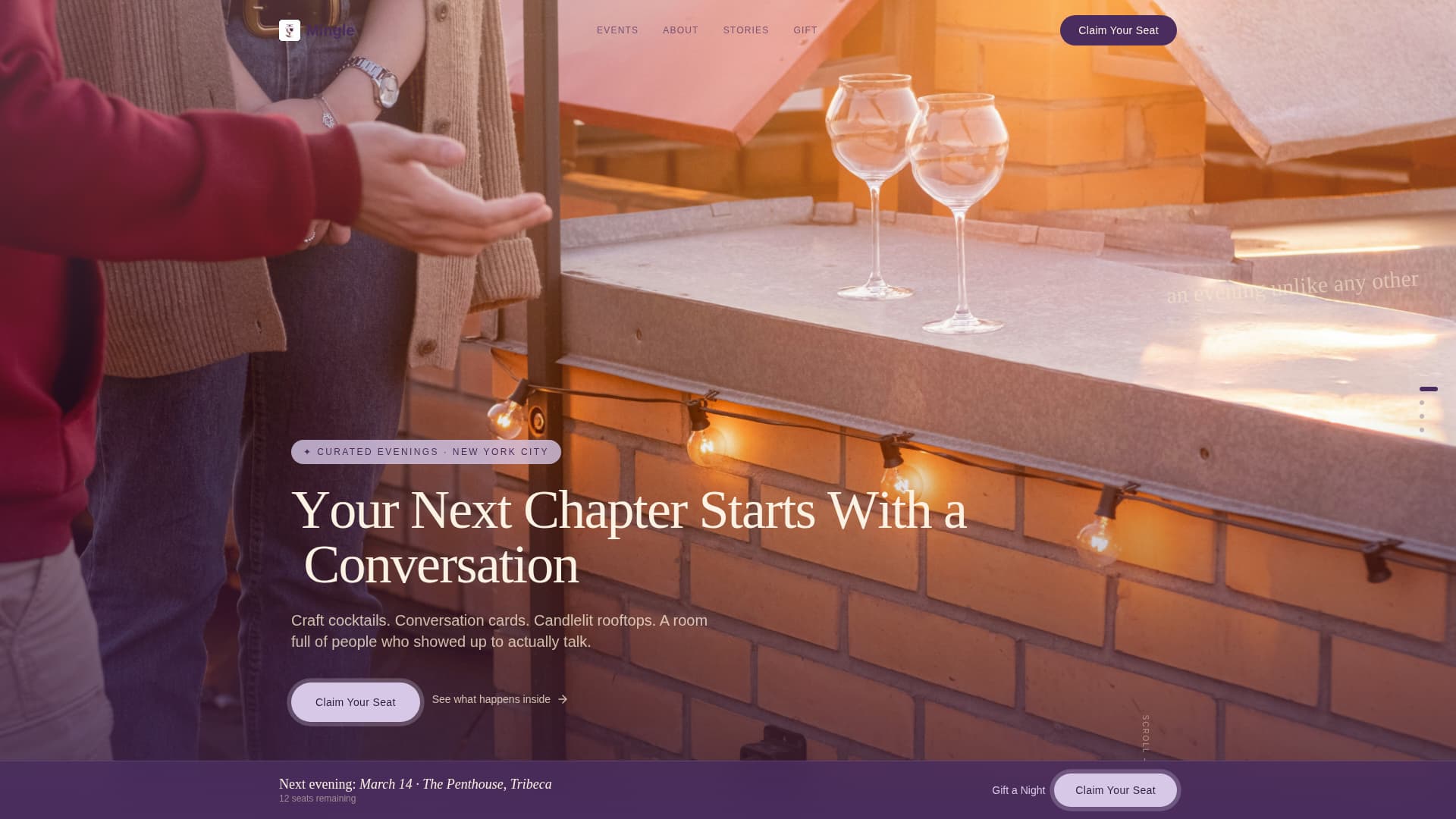 Mingle - Intimate Networking Landing Page Template