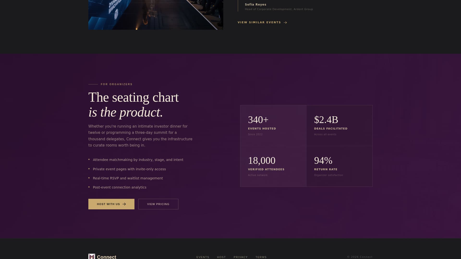 Connect - Luxe Networking Landing Page Template