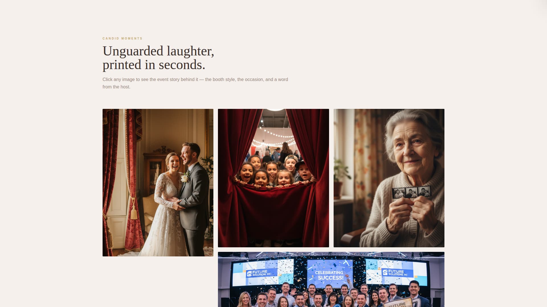 Booth - Timeless Photo Booth Landing Page Template