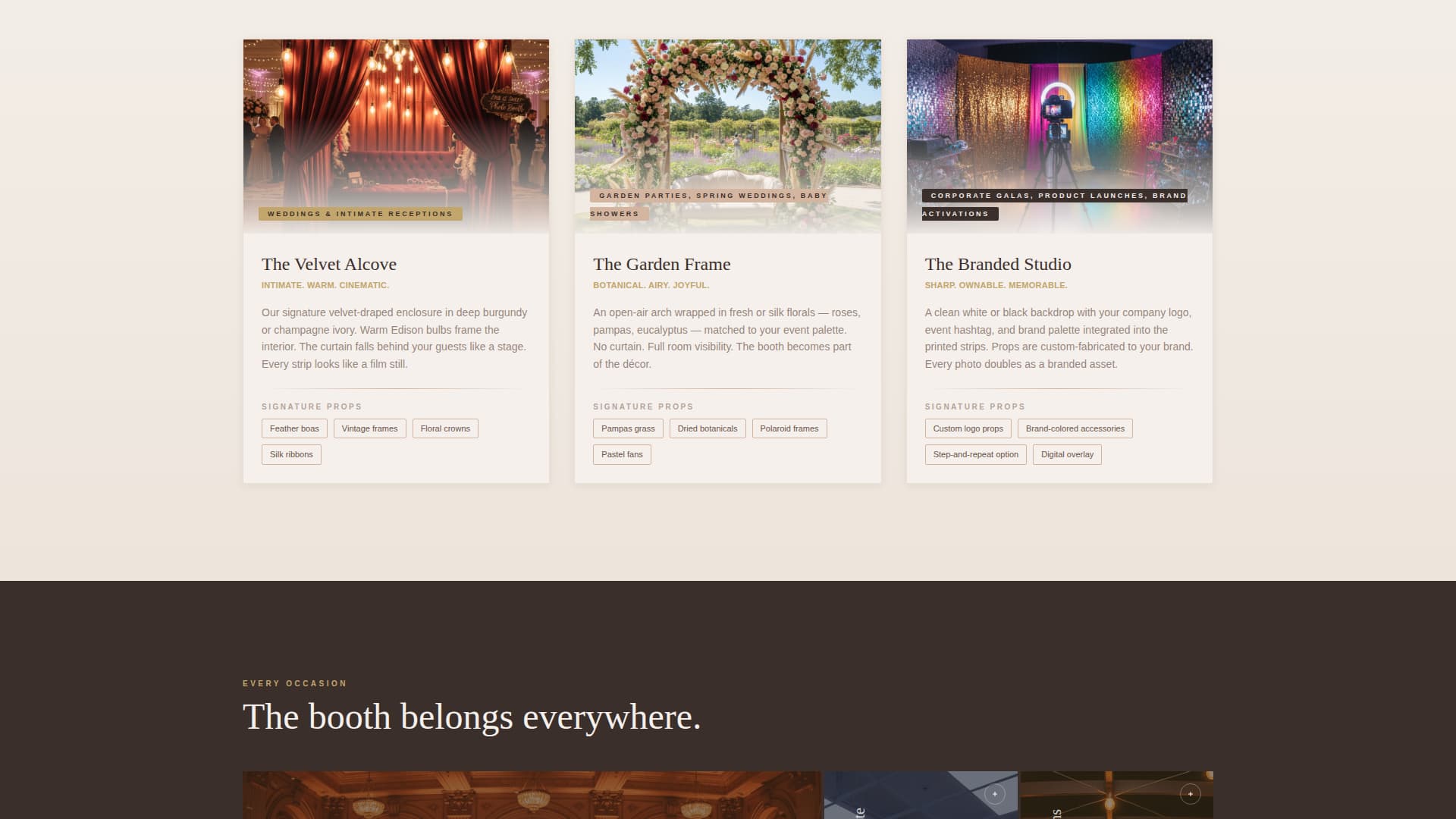 Booth - Timeless Photo Booth Landing Page Template
