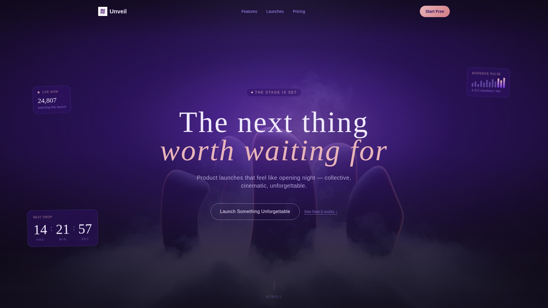 Unveil - Cinematic Launch Landing Page Template