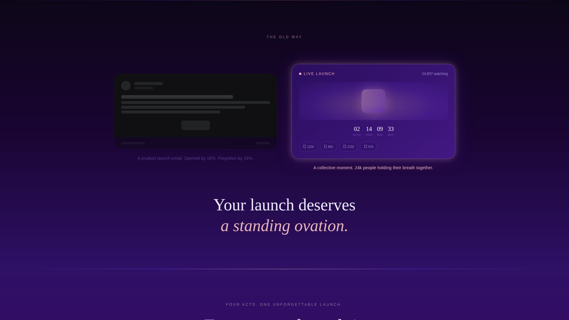Unveil - Cinematic Launch Landing Page Template