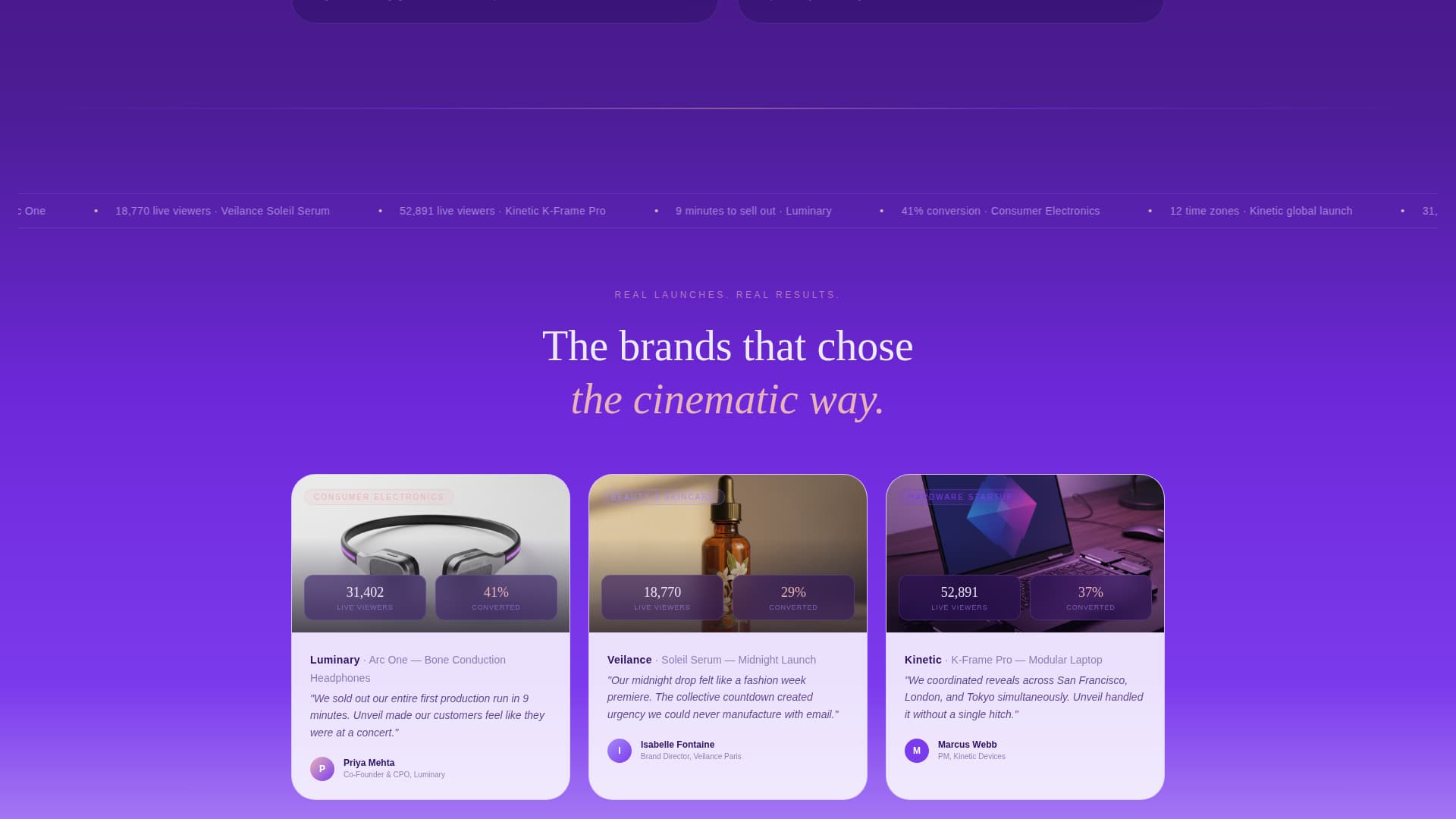 Unveil - Cinematic Launch Landing Page Template