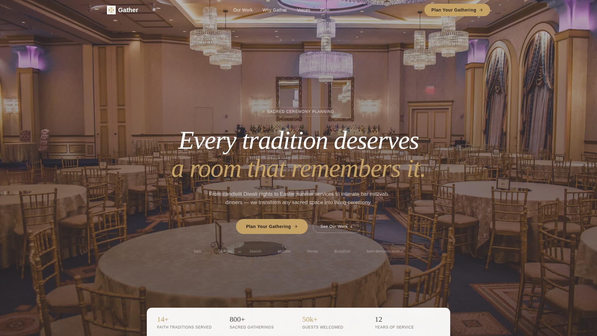 Gather - Sacred Religious Landing Page Template