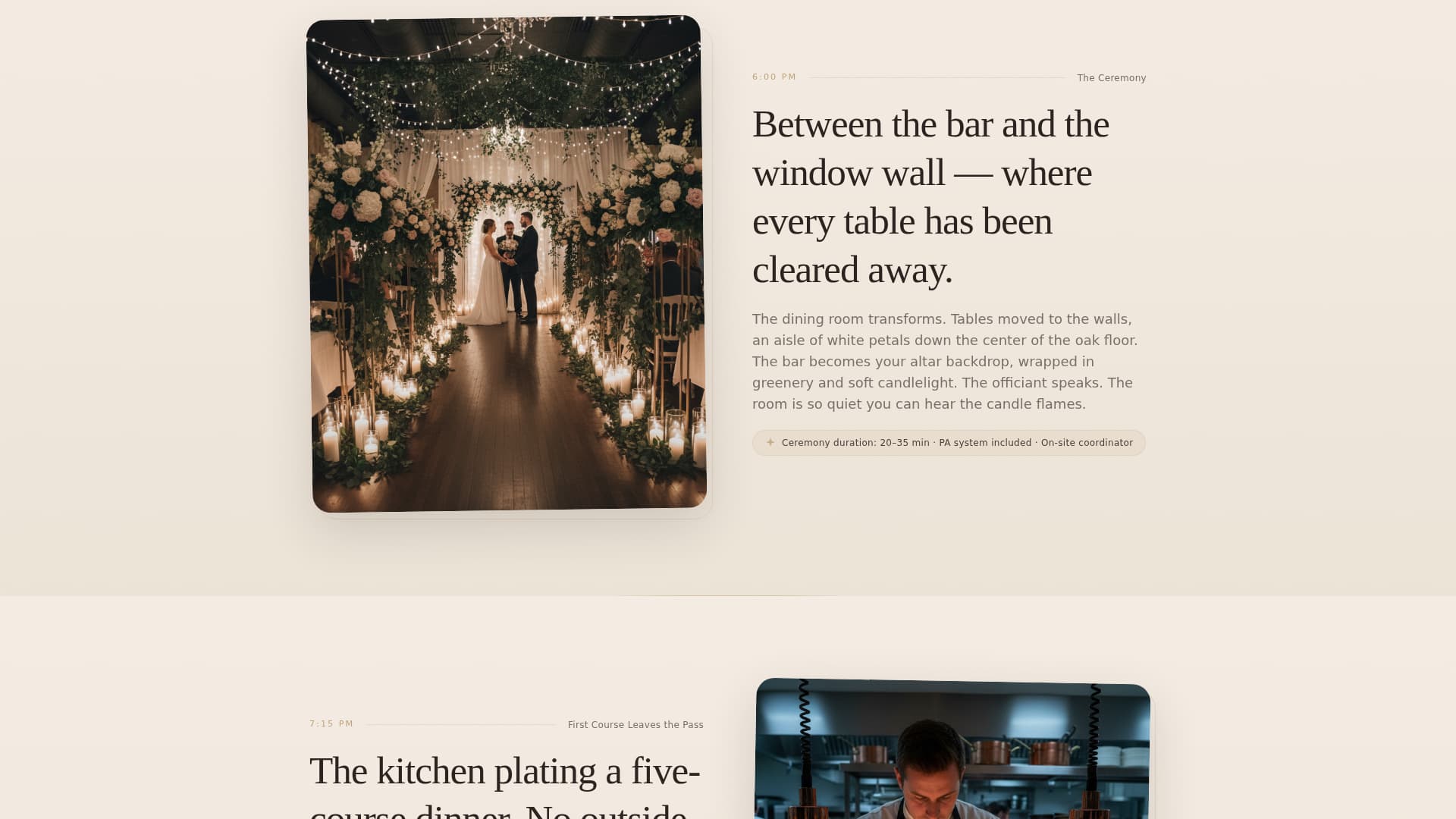 Vow - Enchanting Restaurantwedding Landing Page Template