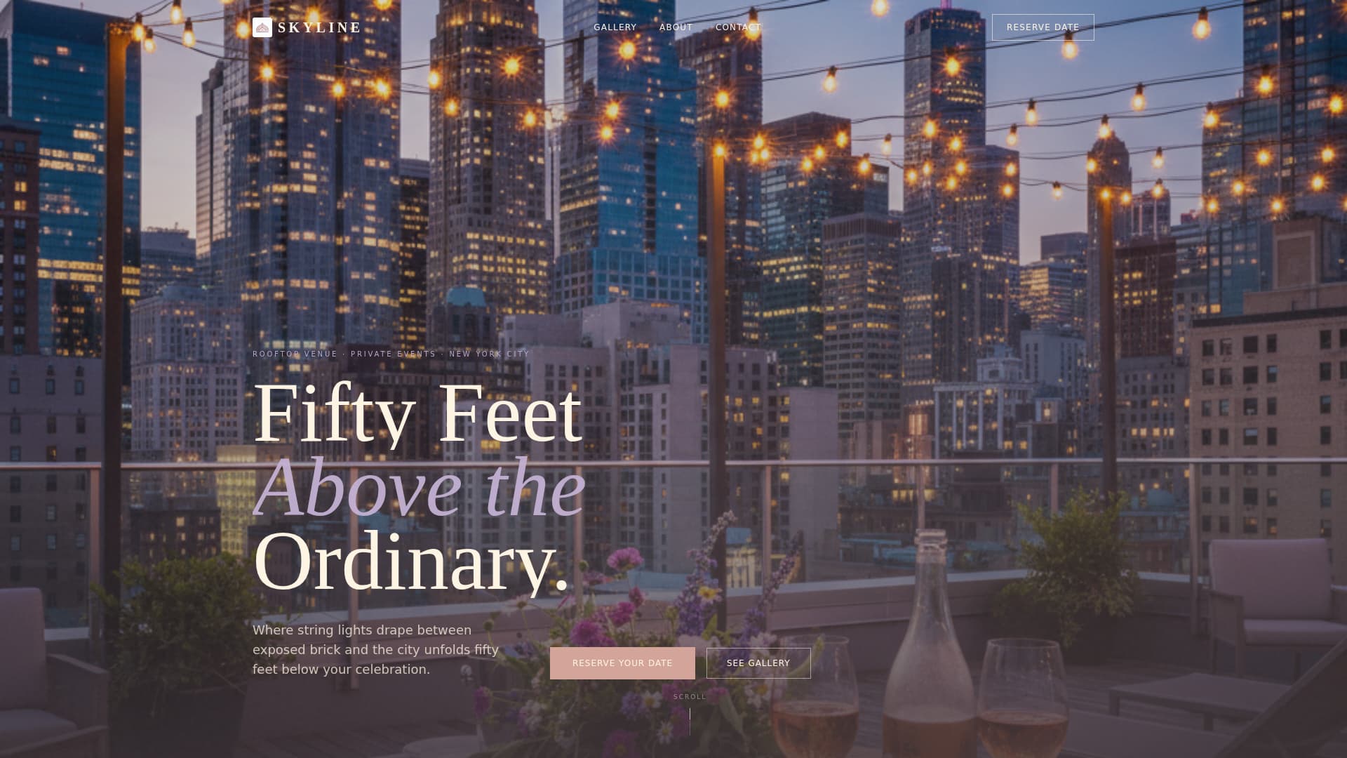 Skyline - Breathtaking Venue Landing Page Template