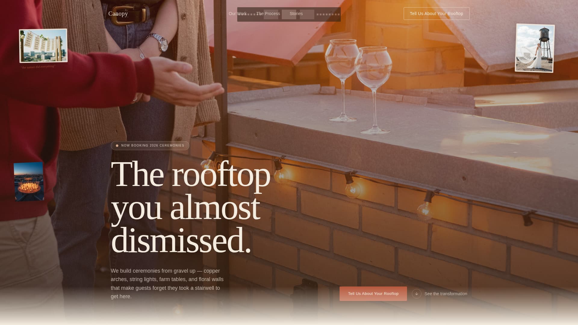 Canopy - Breathtaking Rooftopwedding Landing Page Template