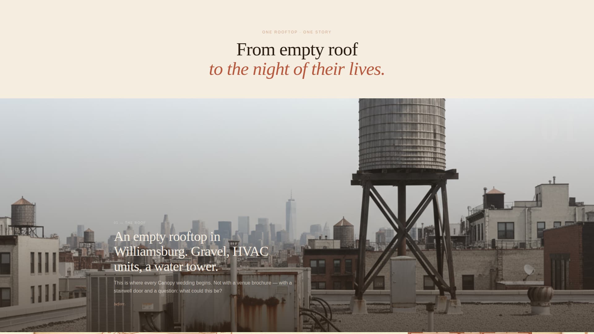 Canopy - Breathtaking Rooftopwedding Landing Page Template