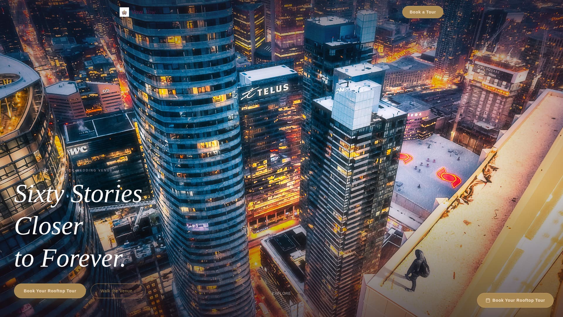 Vow - Breathtaking Rooftopvenue Landing Page Template