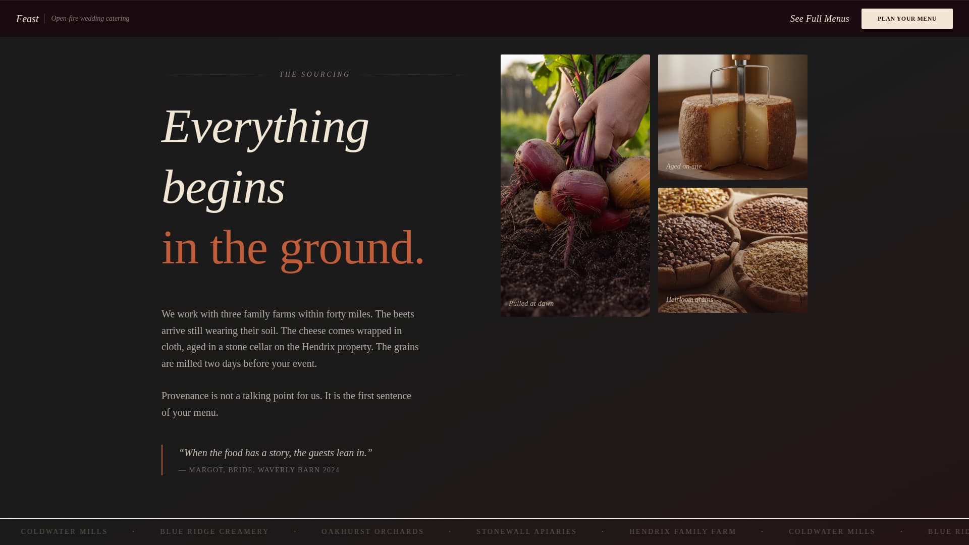 Feast - Immersive Caterer Landing Page Template