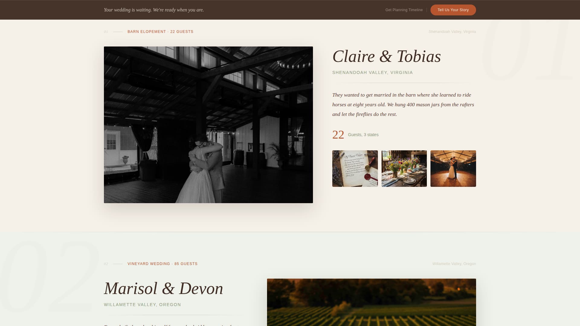 Vow - Enchanting Weddingplanner Landing Page Template