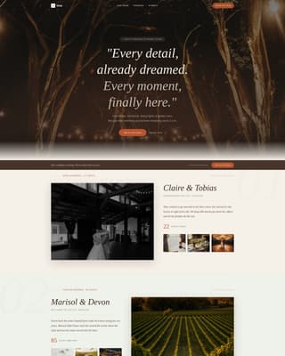 Rustic Wedding Specialist Booking Website Template