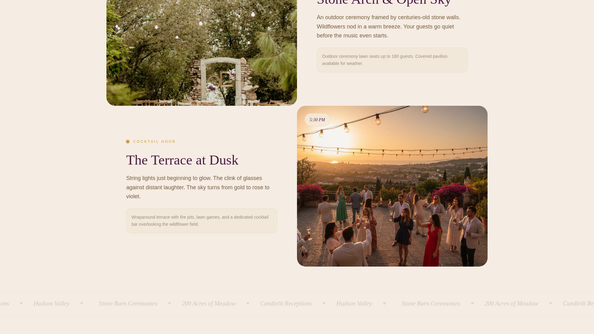 Vows - Enchanting Venue Landing Page Template