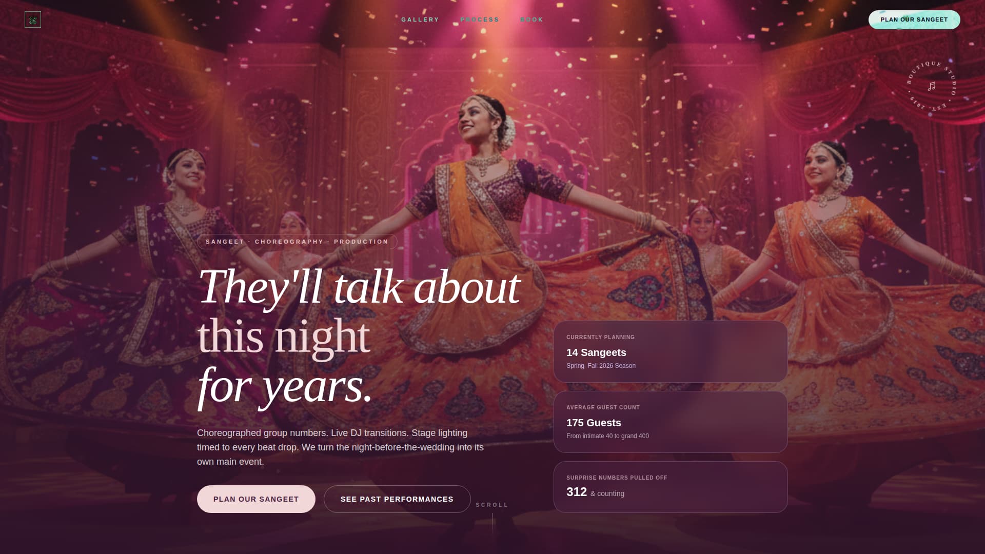 Sangeet - Stunning Choreography Landing Page Template