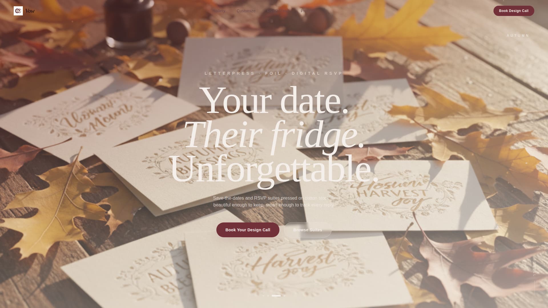 Vow - Elegant Stationery Landing Page Template