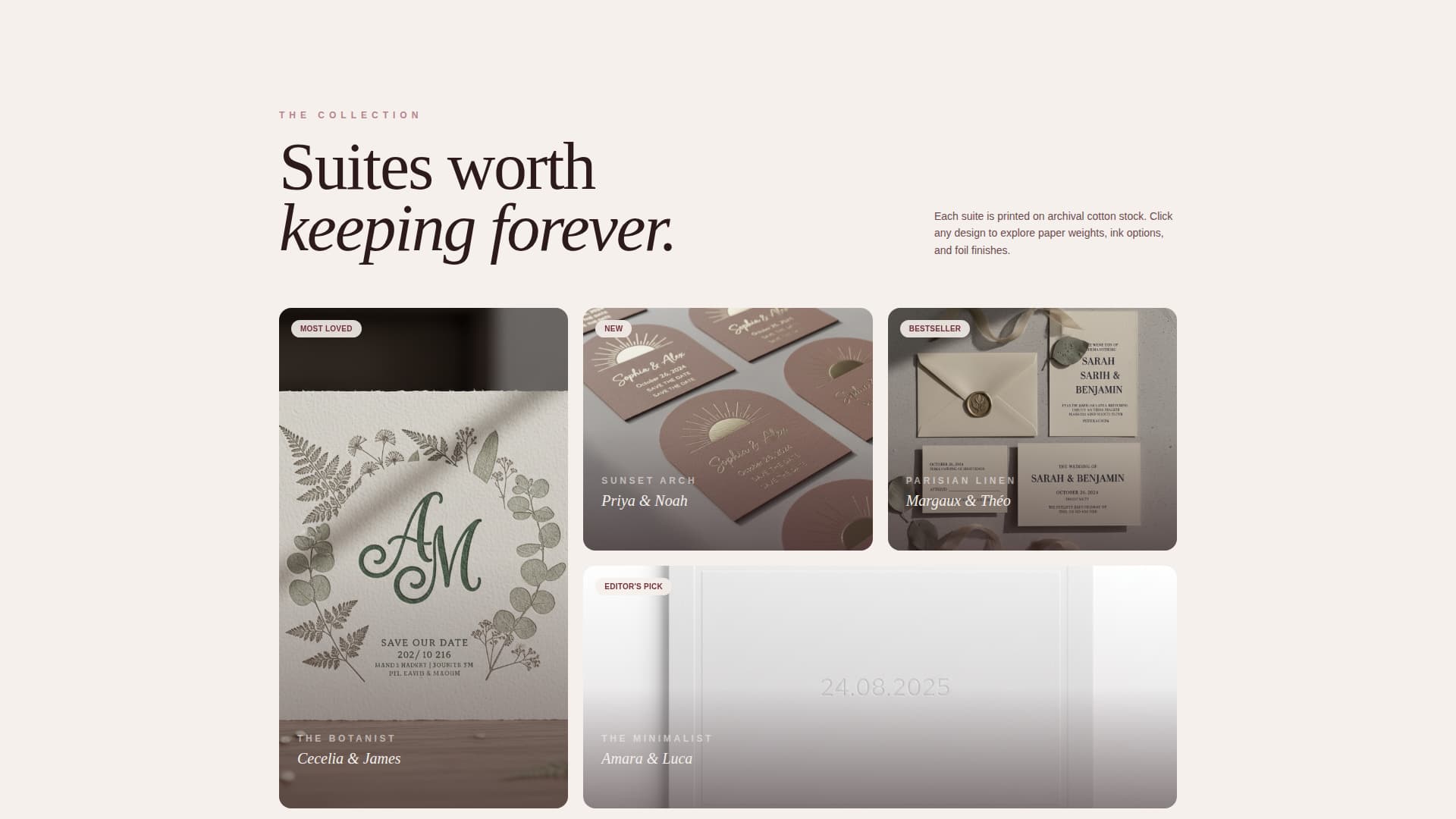 Vow - Elegant Stationery Landing Page Template