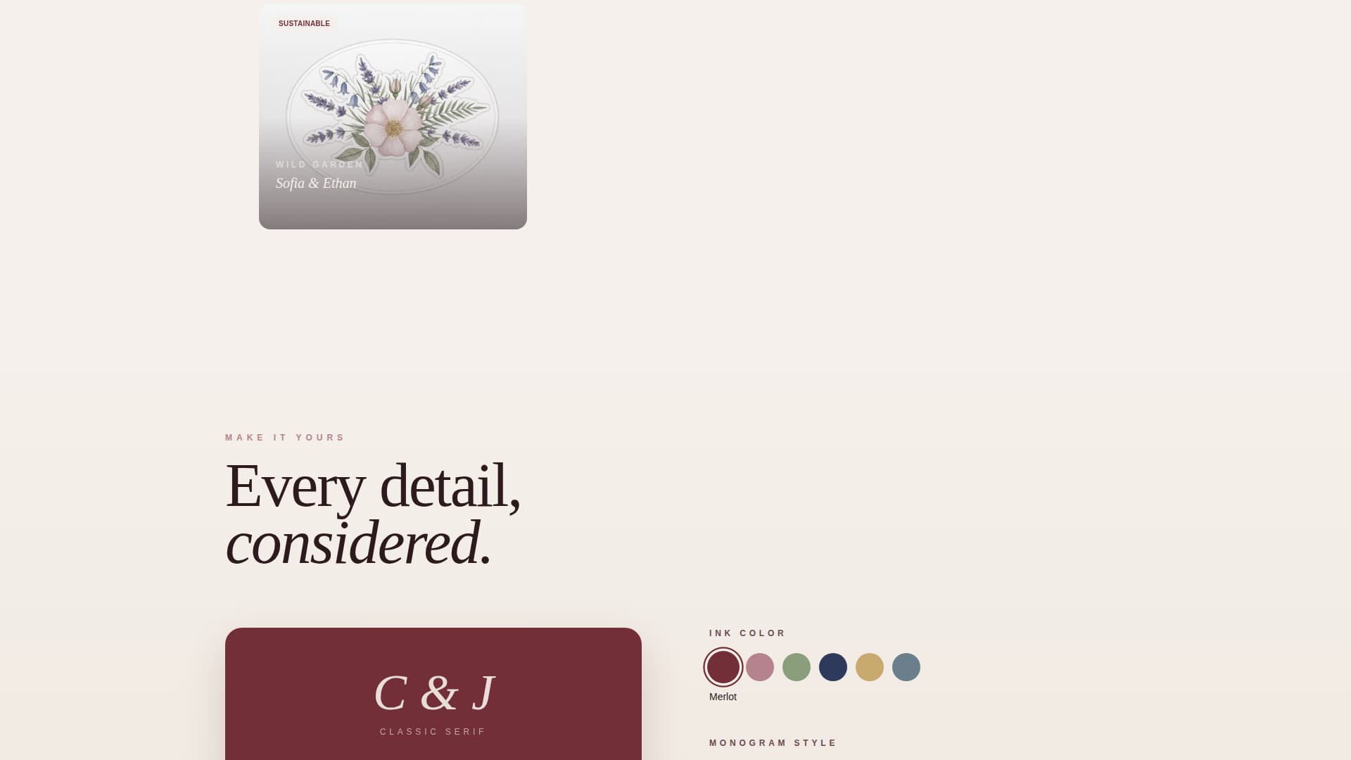 Vow - Elegant Stationery Landing Page Template