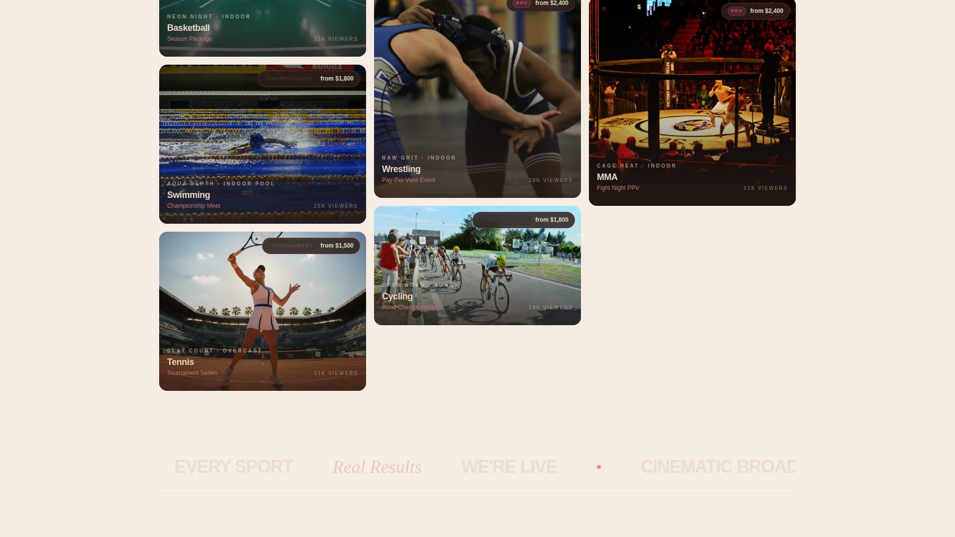 Stream - Cinematic Sports Landing Page Template