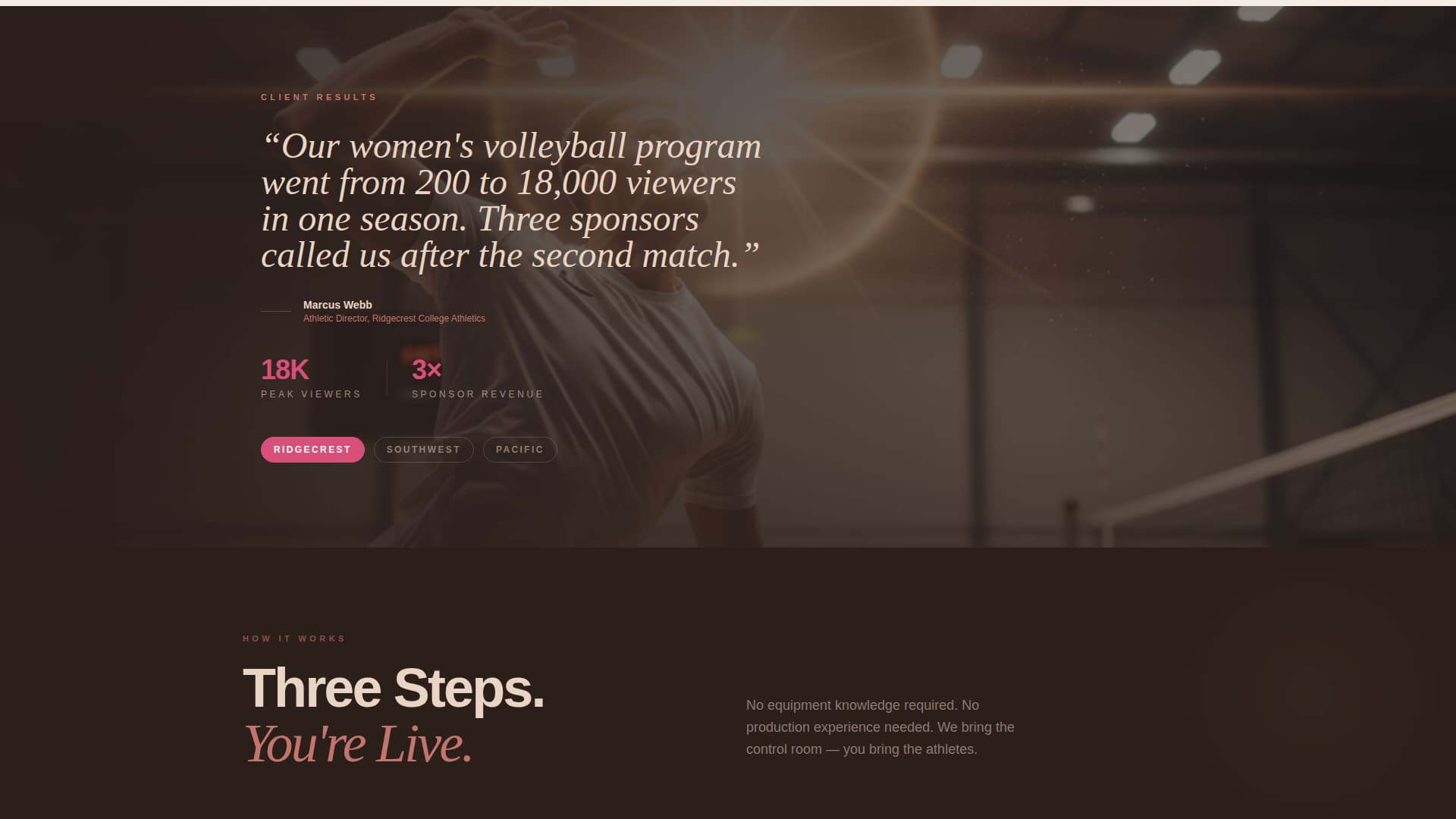 Stream - Cinematic Sports Landing Page Template