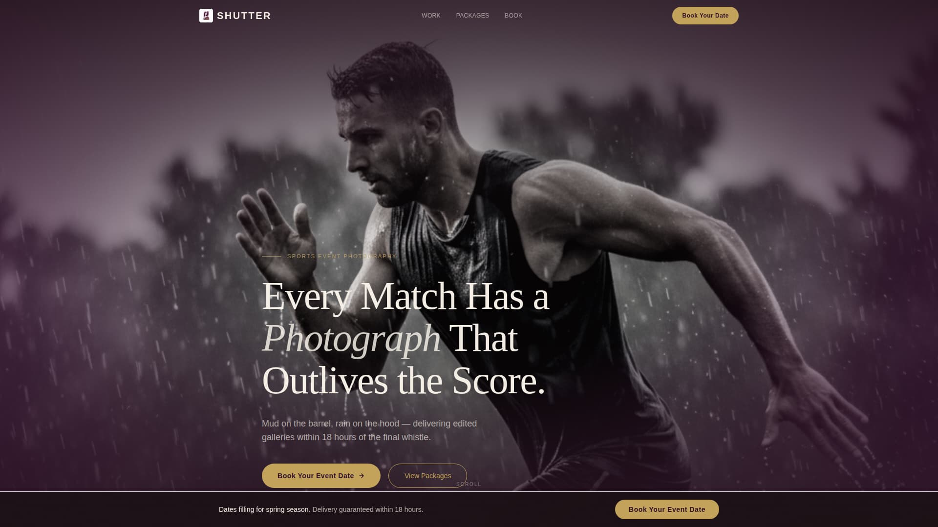 Shutter - Captivating Sportsevent Landing Page Template