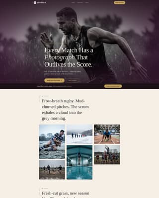 Shutter - Captivating Sportsevent Landing Page Template