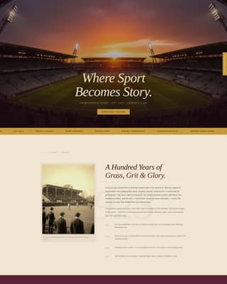 Grounds - Heritage Sportsvenue Landing Page Template