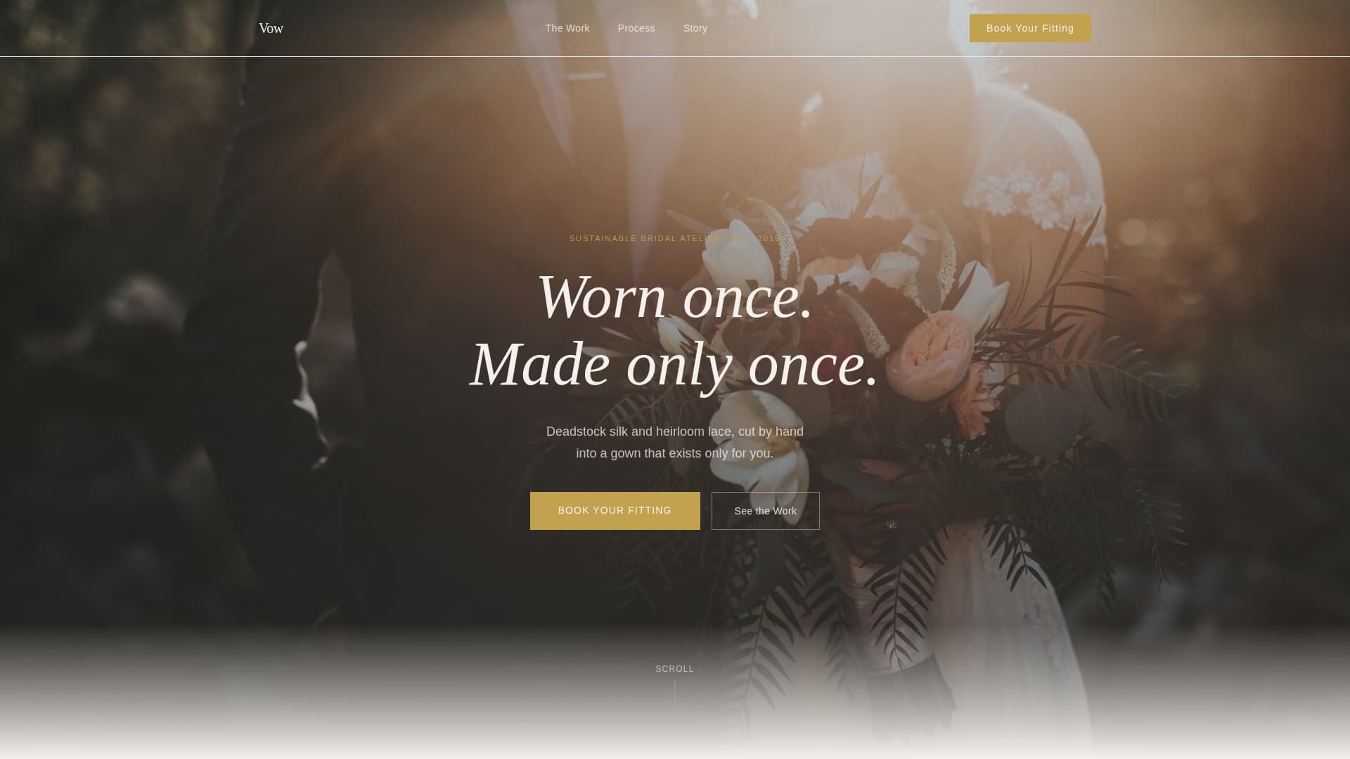 Vow - Artisan Bridal Landing Page Template