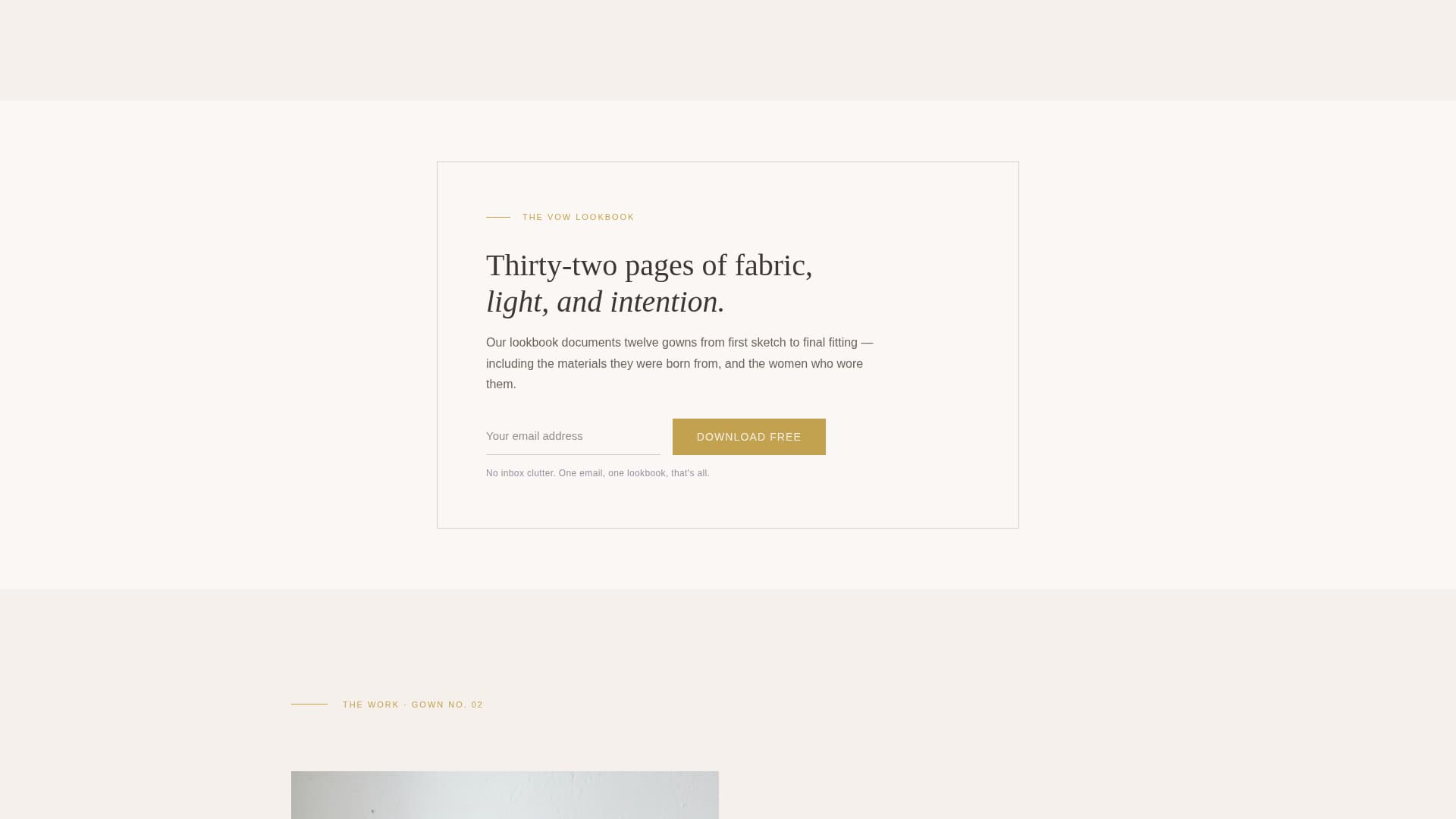 Vow - Artisan Bridal Landing Page Template