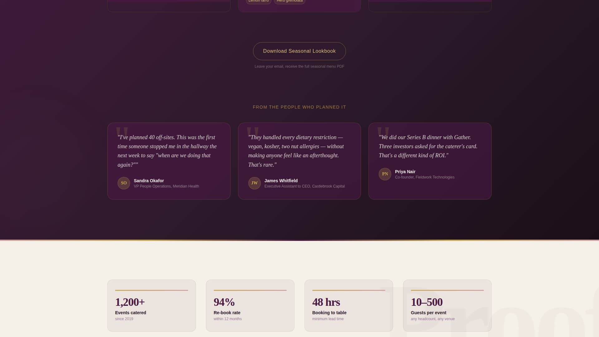Feast — Catering Services Landing Page Template