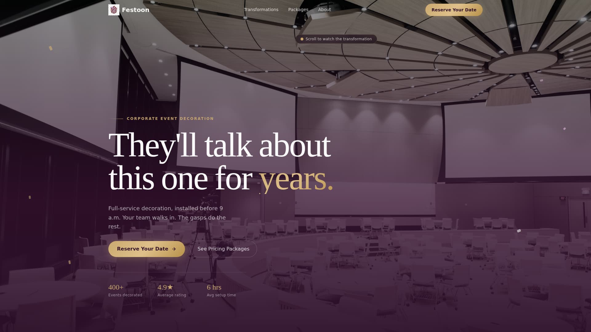 Festoon - Stunning Eventdecoration Landing Page Template