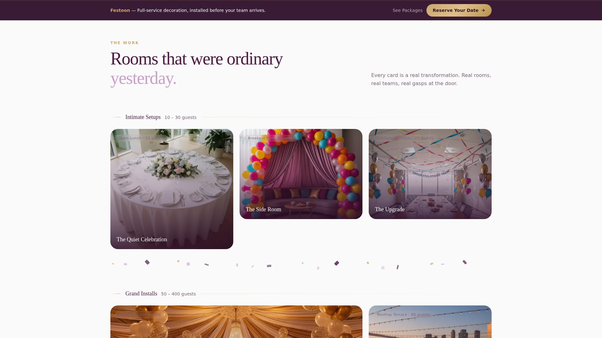 Festoon - Stunning Eventdecoration Landing Page Template