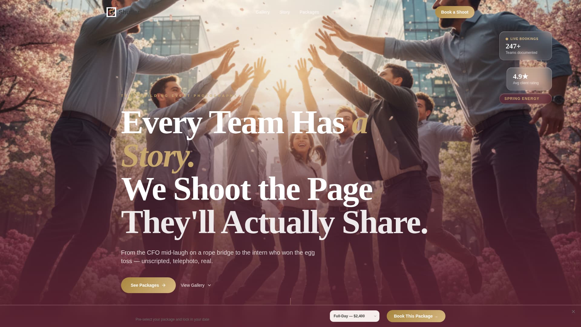 Shutter - Captivating Teambuilding Landing Page Template