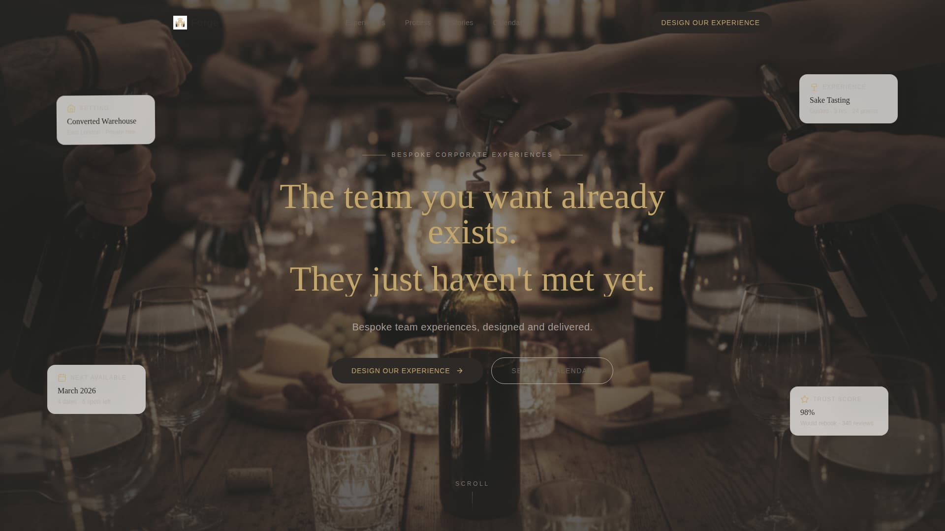 Forge - Bespoke Teambuilding Landing Page Template