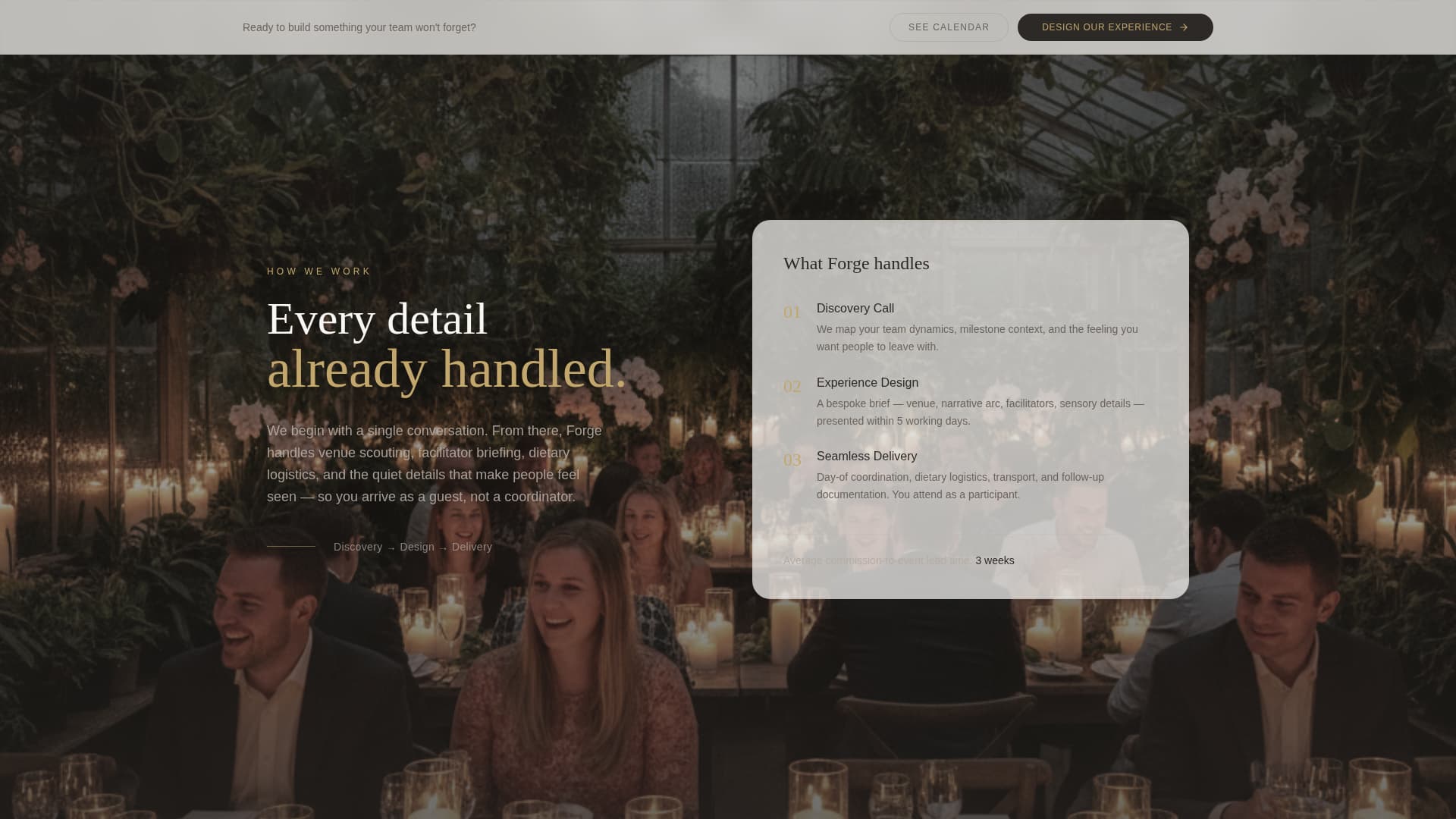 Forge - Bespoke Teambuilding Landing Page Template