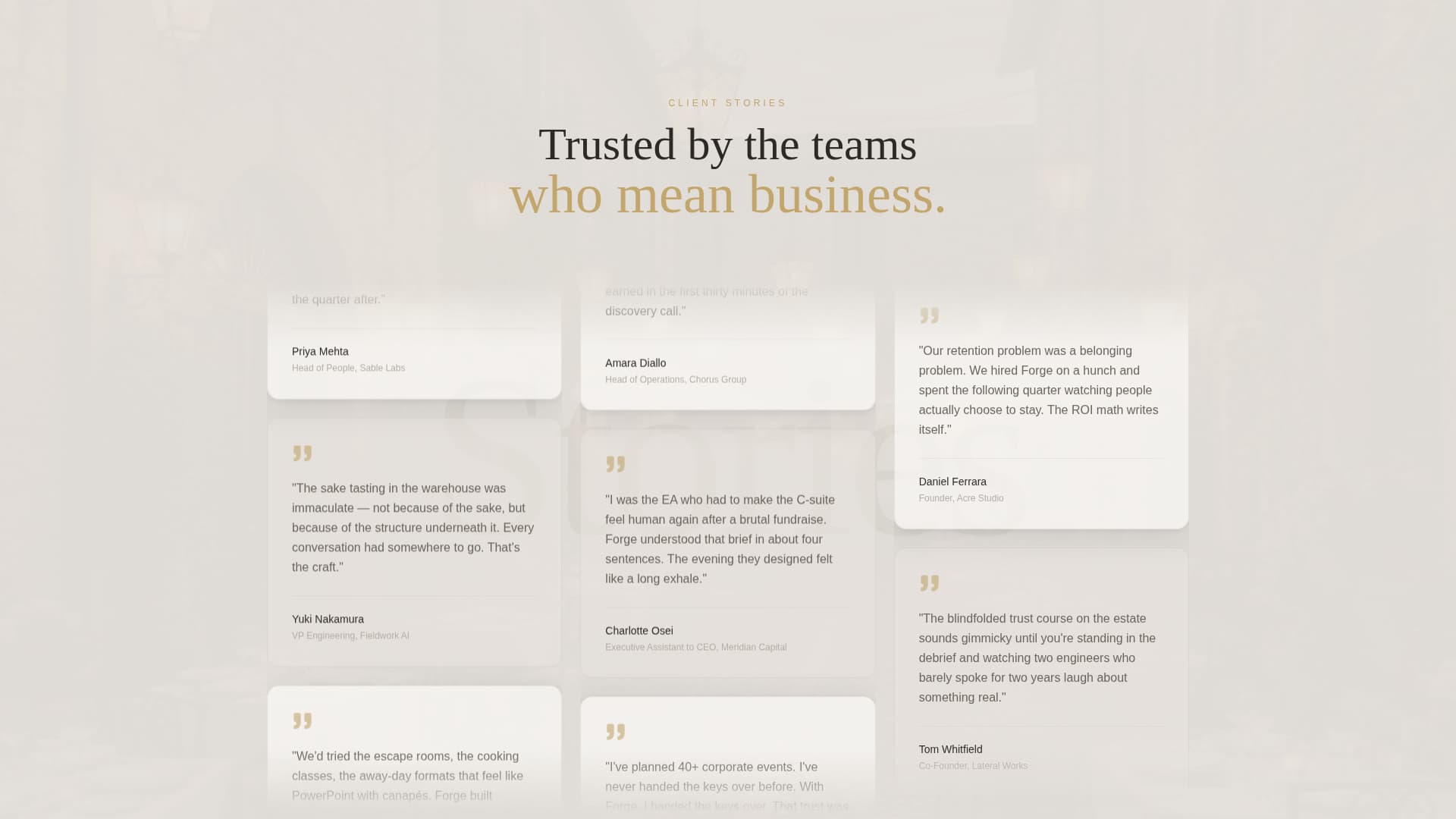Forge - Bespoke Teambuilding Landing Page Template