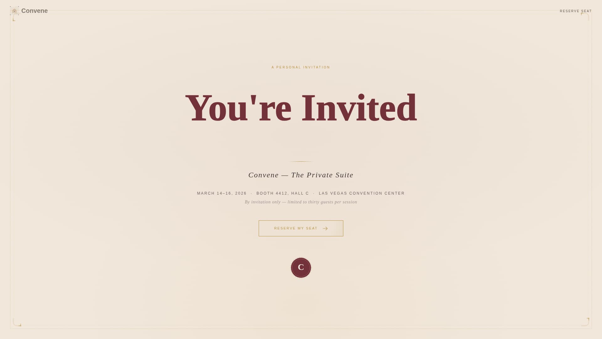 Convene - Exclusive Tradeshow Landing Page Template