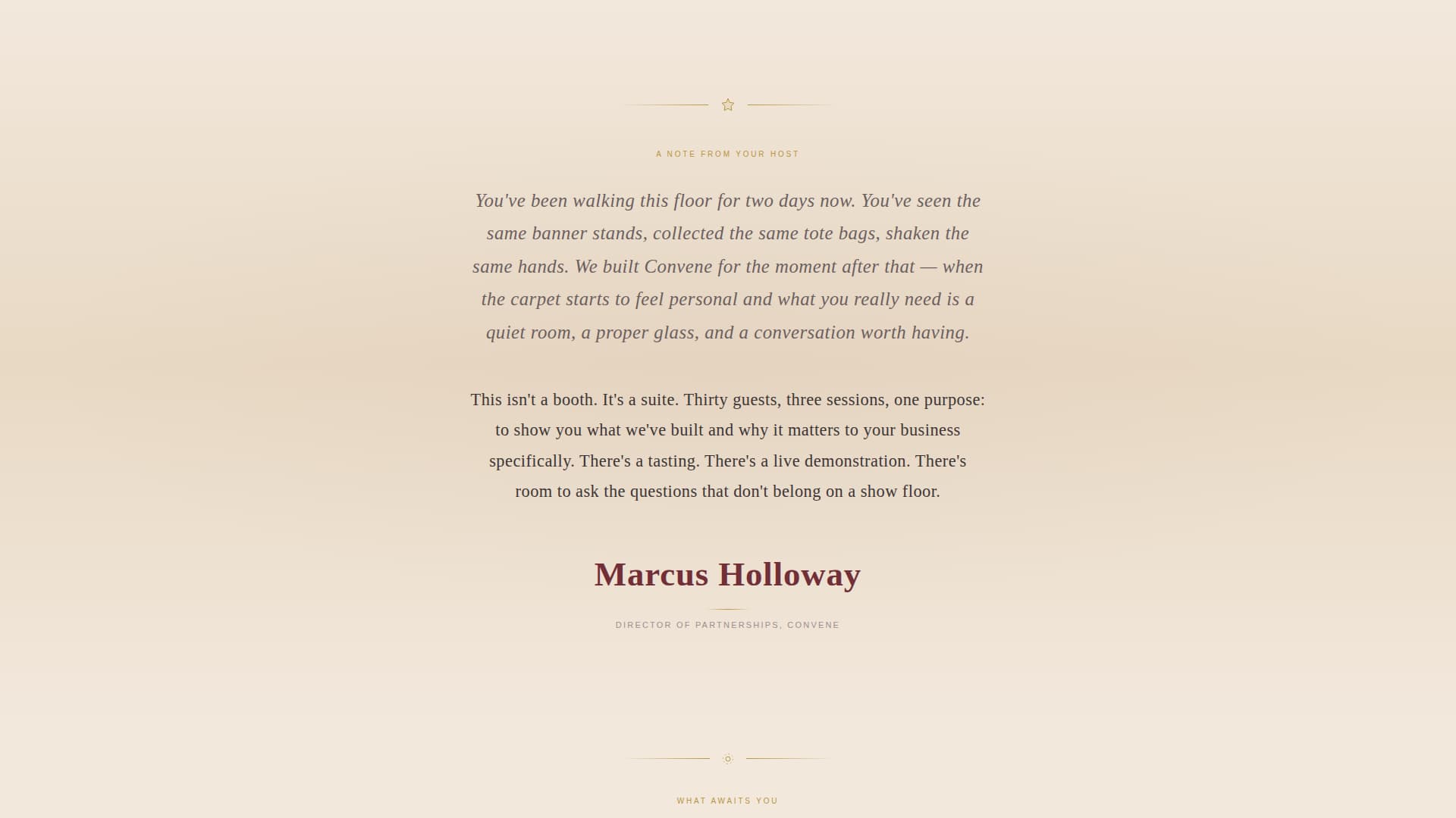 Convene - Exclusive Tradeshow Landing Page Template
