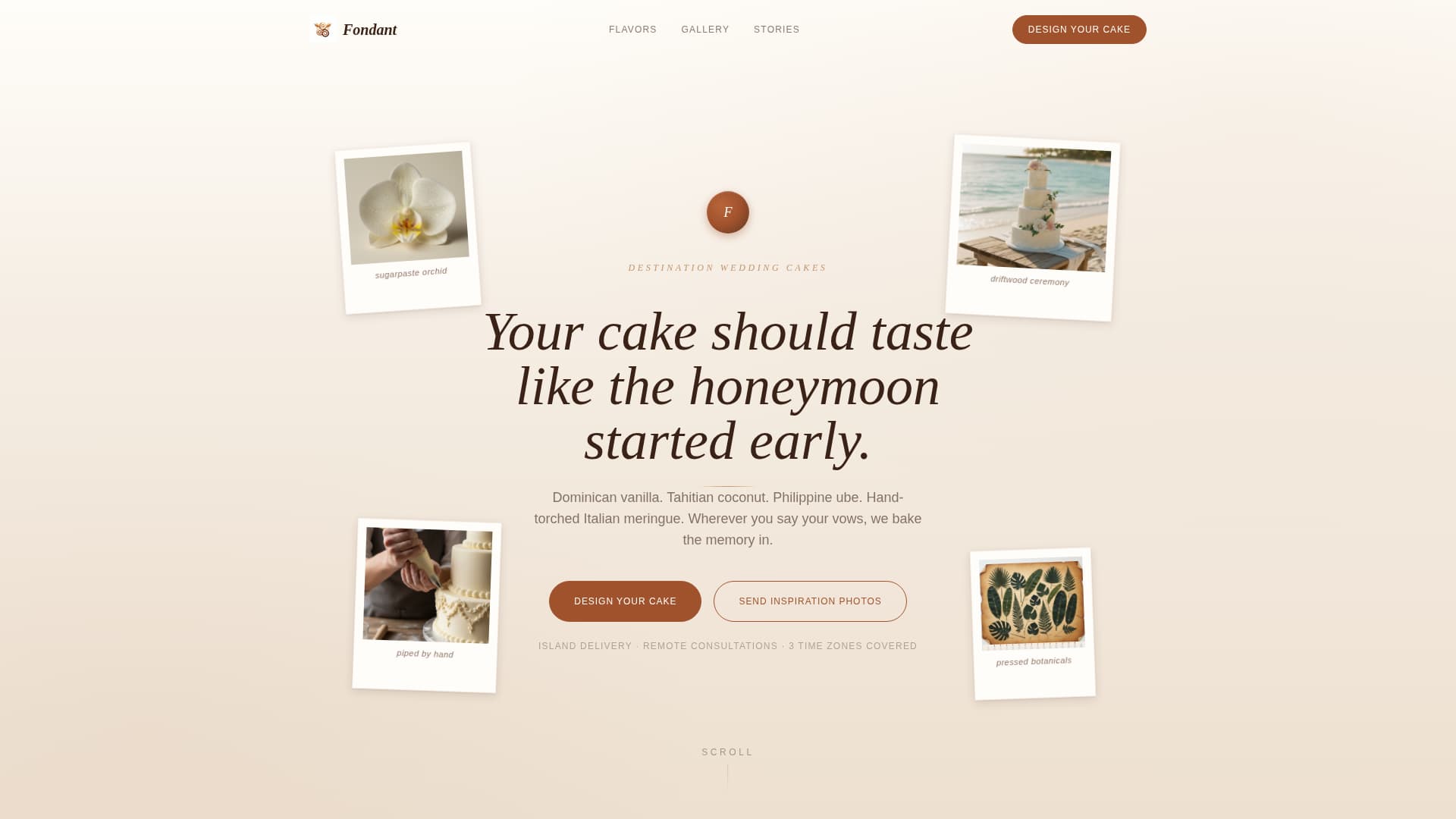 Fondant - Dreamy Weddingcake Landing Page Template