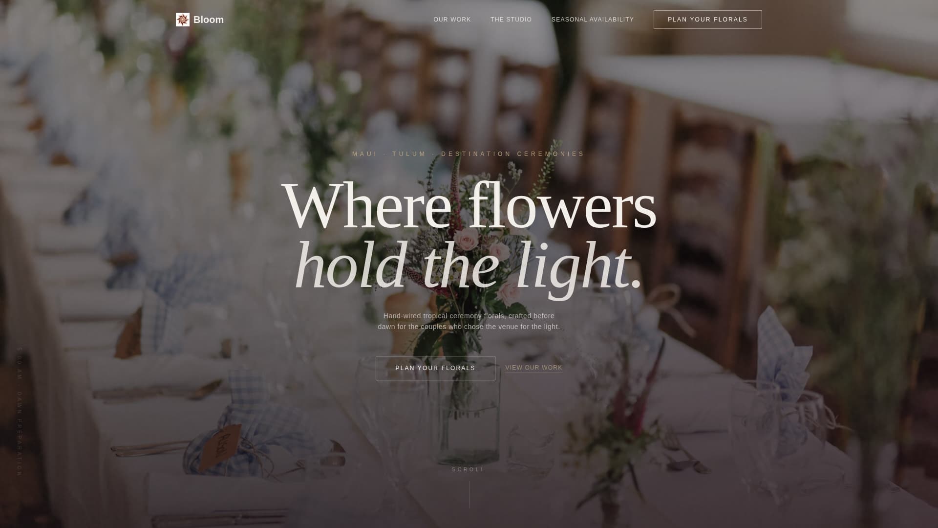 Bloom - Immersive Florist Landing Page Template