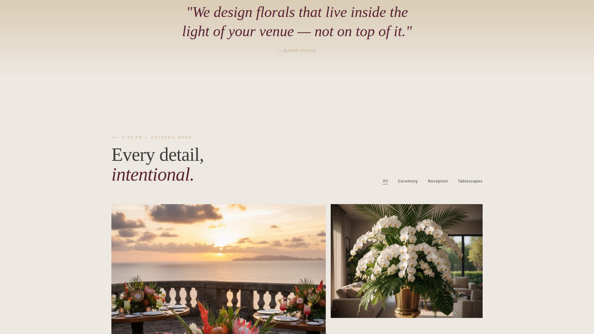 Bloom - Immersive Florist Landing Page Template