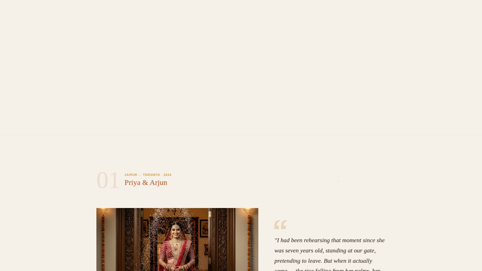 Vidaai - Heartfelt Reception Landing Page Template