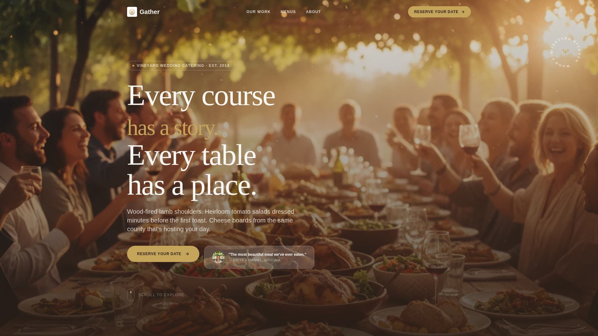 Gather - Artisan Vineyard Landing Page Template