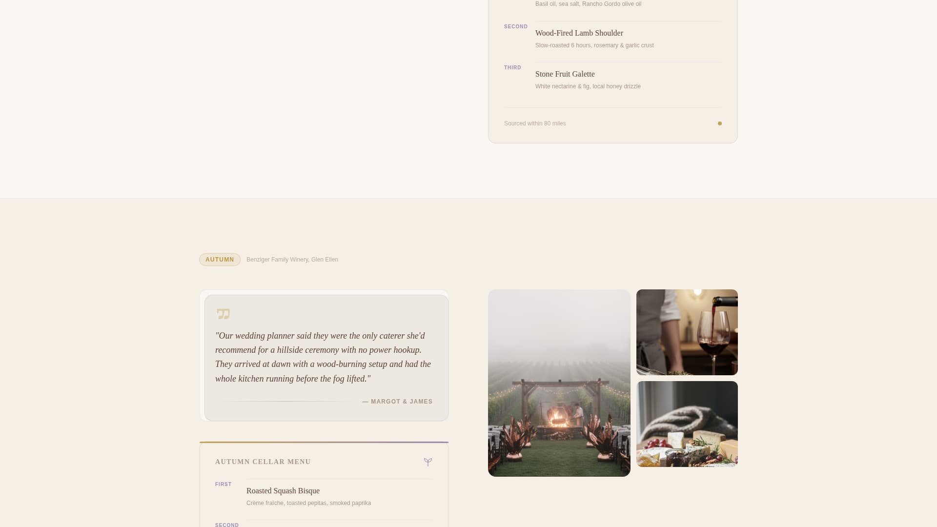 Gather - Artisan Vineyard Landing Page Template